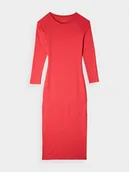 Sukienki - 4F Sukienka ołówkowa maxi damska - czerwona XS - miniaturka - grafika 1