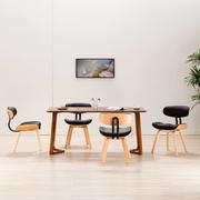 Krzesła - Lumarko Krzesła do jadalni, 4 szt., czarne, gięte drewno i ekoskóra - miniaturka - grafika 1