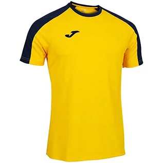 Koszulki męskie - Joma Męski T-shirt z krótkim rękawem, Eco Championship T-Shirt, żółty granatowy, S - grafika 1