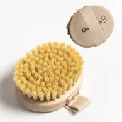 Szczotki do włosów dla dzieci - Szczotka do ciała z tampico krótka naturalna z bawełnianym paskiem - miniaturka - grafika 1