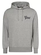 Bluzy męskie - Gant - Męska bluza z kapturem, szary - miniaturka - grafika 1