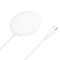 Akcesoria do smartwatchy - HOCO ładowarka indukcyjna kompatybilna z MagSafe 15W Enjoy CW52 biała - miniaturka - grafika 1