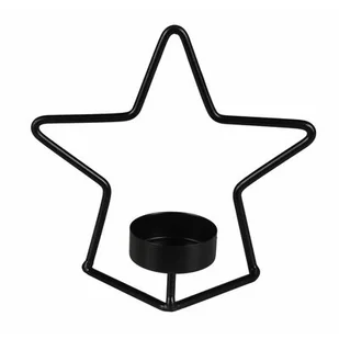 Świecznik STELO 13,5 x 6 x 13,5 cm metal czarny - Świeczniki - miniaturka - grafika 1