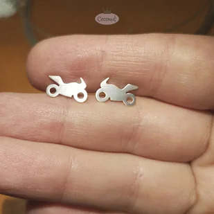 Kolczyki ścigacze MOTOCYKLE - srebro 925 sztyfty - Kolczyki - miniaturka - grafika 1
