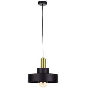 KET Loftowa LAMPA wisząca KET895 okrągła OPRAWA metalowy zwis czarny złoty KET895 - Lampy sufitowe - miniaturka - grafika 1