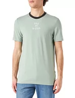 Koszulki męskie - G-STAR RAW Męski T-shirt Flag Graphic Slim, Zielony (Pistache Sea D16418-b770-b110), M - miniaturka - grafika 1