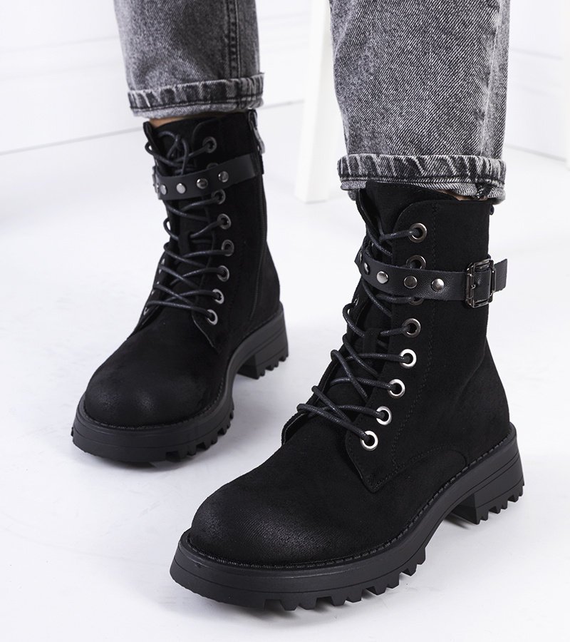 Czarne traperki Narnclaedra-36