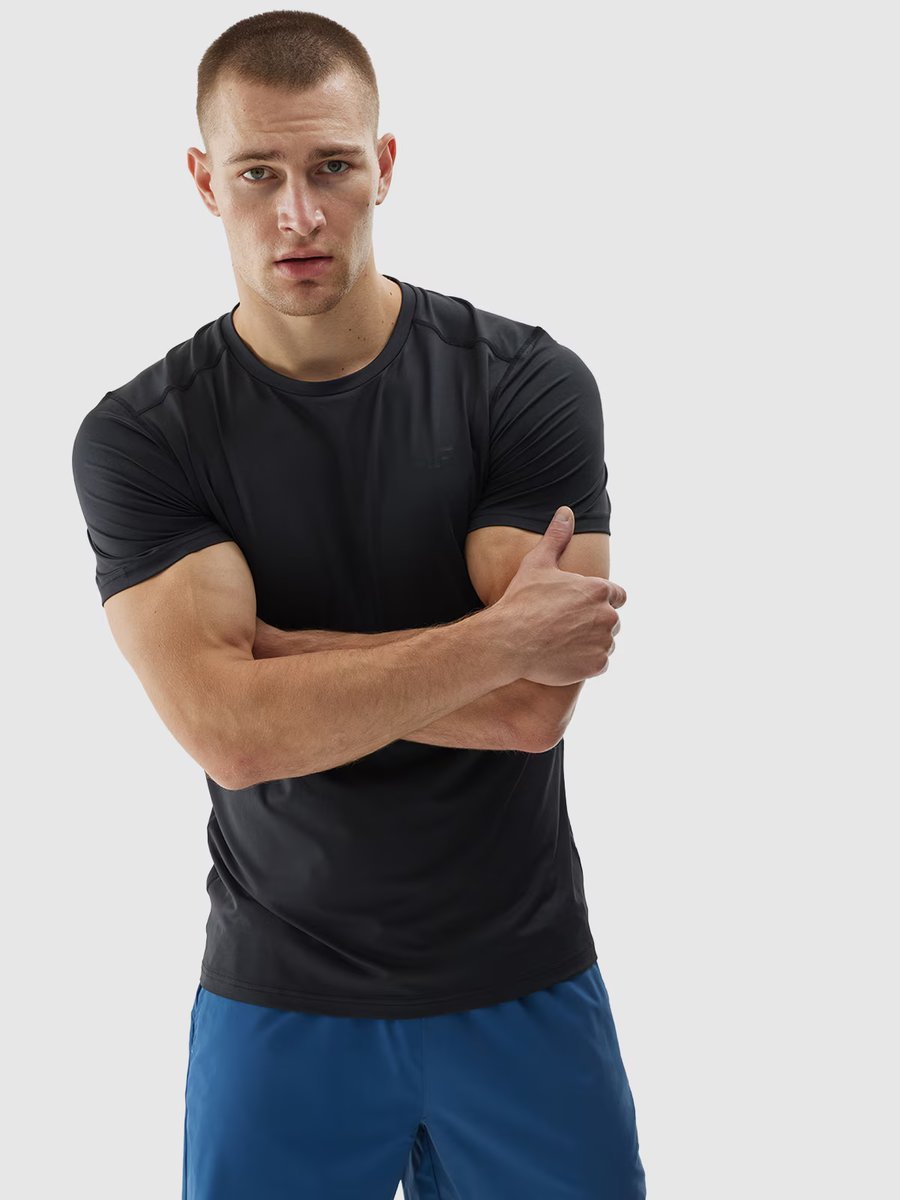 Koszulka treningowa szybkoschnąca męska 4F 4FWAW24TFTSM0998-20S Czarny