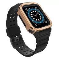 Akcesoria do smartwatchy - Protect Strap Band opaska z etui do Watch 7 / 6 / 5 / 4 / 3 / 2 / SE (41 / 40 / 38mm) obudowa pancerny pokrowiec na zegarek czarny - miniaturka - grafika 1