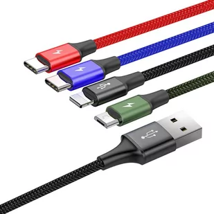 KABEL 4w1 USB-A -> Lighting iPhone / 2x USB-C / micro-USB Baseus Cafule CA1T4-B01 1.2m 3.5A W OPLOCIE - Ładowarki do telefonów - miniaturka - grafika 2