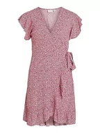 Sukienki - VIFINI WRAP S/S krótka sukienka - NOOS, Pink Yarrow/Aop: alini, 40 - miniaturka - grafika 1