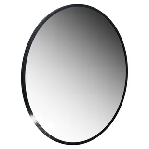 LUSTRO OKRĄGŁE ŚCIENNE WISZĄCE METALOWE NOWOCZESNE LOFTOWE CZARNA RAMA 50cm - Lustra - miniaturka - grafika 1