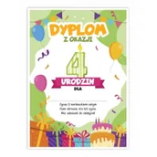 Dyplomy i okładki - LearnHow Dyplom A5 urodzinowy - czwarte urodziny 5szt - miniaturka - grafika 1