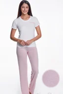 Bielizna nocna - Damska bambusowa piżama EMA XL Różowy - miniaturka - grafika 1