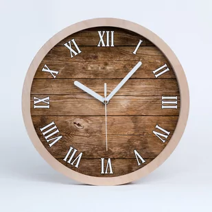 Cichy ścienny drewno zegar drewniane tło fi 30 cm, Tulup - Zegary - miniaturka - grafika 1