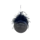 Bombki - Bombka szklana z piórami 8 cm czarno-szary - miniaturka - grafika 1