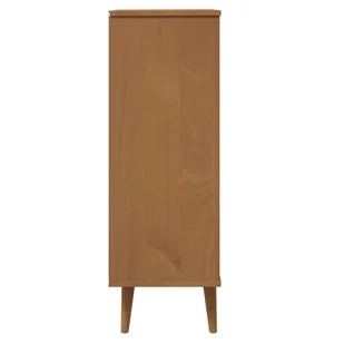 Szafka na buty, brązowa, 59,5x35x103 cm, lite drewno sosnowe - Szafki na buty - miniaturka - grafika 7
