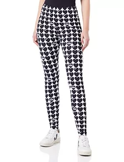 Spodnie damskie - Love Moschino Legginsy Damskie Spodnie Casual, Biały czarny, S - grafika 1