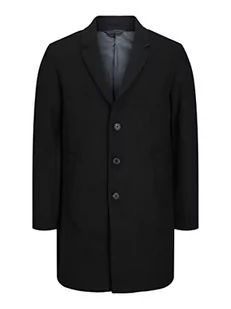 Bestseller A/S Męski płaszcz wełniany JJEMORRISON Wool Coat SN, czarny, XL, czarny - Płaszcze męskie - miniaturka - grafika 1