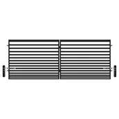 Ogrodzenia - Brama dwuskrzydłowa Daniel ocynk czarny struktura 400 x 150 cm z automatem Polbram - miniaturka - grafika 1