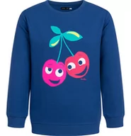 Bluzy dla dziewczynek - Bluza dla dziewczynki z wiśniami, niebieska 9-13 lat - miniaturka - grafika 1