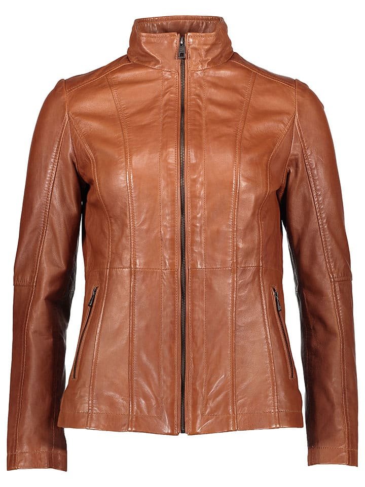 Bugatti Skórzana kurtka w kolorze jasnobrązowym