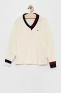 Swetry dla dziewczynek - Tommy Hilfiger sweter dziecięcy kolor biały - miniaturka - grafika 1