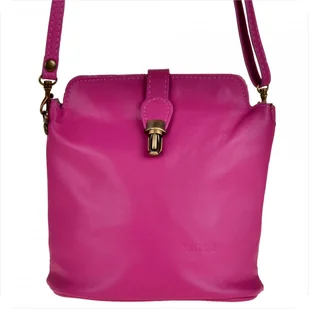 Mała skórzana listonoszka fuksja - Torebki damskie Mała skórzana listonoszka fuksja - Torebki damskie - miniaturka - grafika 1