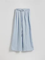 Spodnie damskie - Reserved - Luźne spodnie z paskiem - jasnoniebieski - miniaturka - grafika 1
