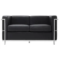 Sofy i kanapy - King Home Sofa dwuosobowa SOFT LC2 czarna - włoska skóra naturalna T011A-2S.SOFT - miniaturka - grafika 1