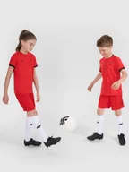 Koszulki dla dziewczynek - 4F Koszulka sportowa dziecięca 4F JUNIOR x Robert Lewandowski - czerwona 122/128 (6-8 lat) - miniaturka - grafika 1