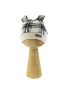 Czapki damskie - Niemowlęca czapka bawełniana uszka w kratkę beżowa Nicol,r.68 - miniaturka - grafika 1