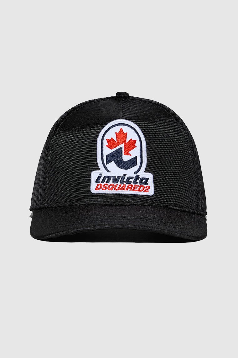 DSQUARED2 Czarna męska czapka z logo invicta