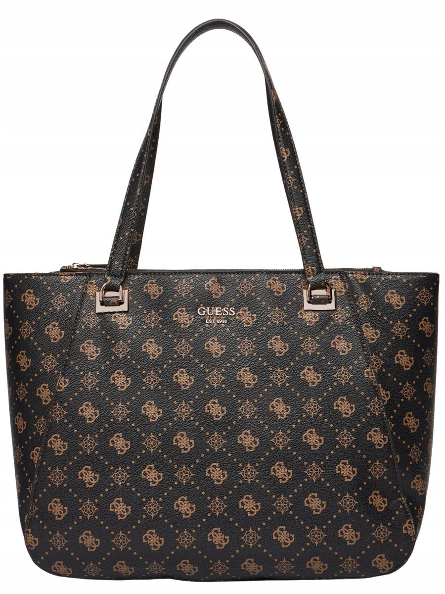 Torebka damska Guess Calebra Travel duża TWLP95 36024 BRĄZOWY MONOGRAM