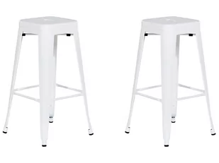 Beliani Zestaw 2 hokerów barowych czerwone wysokość 76 cm CABRILLO - Taborety i hokery - miniaturka - grafika 1