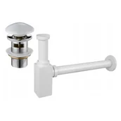 Korki do umywalek - Mexen półsyfon umywalkowy kwadratowy z korkiem ceramicznym klik-klak, z przelewem, biały - miniaturka - grafika 1