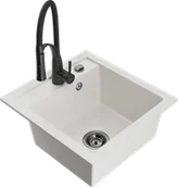 Zlewozmywaki z baterią - Mexen Vito zlewozmywak granitowy 1-komorowy z baterią kuchenną Aster, biały - 6503-20-73450-70-B - miniaturka - grafika 1