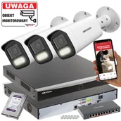 Zestawy do monitoringu - Monitoring 3 kamery 6MPX Hikvision DS-2CD1663G2-LIZU(2.8-12mm) MotoZoom ColorVu, Smart Hybrid Light, Detekcja ruchu MD 2.0 - miniaturka - grafika 1