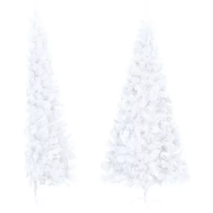 vidaXL vidaXL Sztuczna choinka, ze stojakiem, połowa, biała, 240 cm, PVC - Choinki - miniaturka - grafika 1