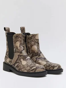 Bellucci Sztyblety w kolorze szaro-beżowym - Botki damskie - miniaturka - grafika 1