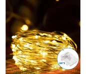 Lampy ogrodowe - Aigostar -LED Zewnętrzny łańcuch bożonarodzeniowy 150xLED/8 funkcji 3xAA 15,3m IP44 ciepła biel - miniaturka - grafika 1