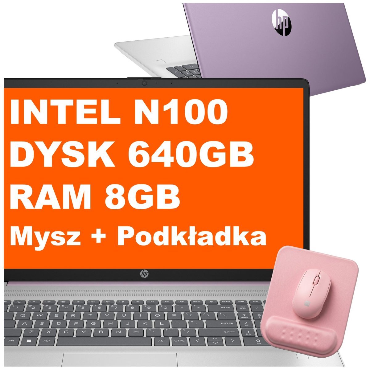 HP 17-cn3163ds / BS6Y5UA / Intel N100 / 8GB / 640GB / Intel UHD / HD+ / Win 11 / Mysz / Podkładka / Fioletowy