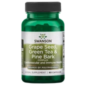 Suplementy naturalne - SWANSON Grape Seed Green Tea Pine Bark Complex 60 kaps. SW547 - miniaturka - grafika 1