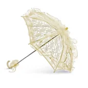 Parasole - Koronkowa parasolka ecru Long – elegancki dodatek na komunię i ślub - miniaturka - grafika 1