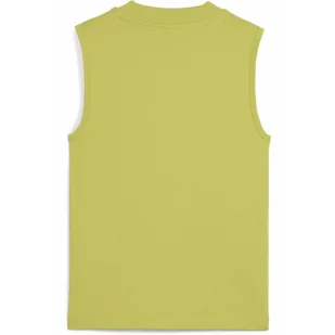 Damska wąska koszulka bez rękawów Palm Resort z grafiką PUMA Sea Kelp Green - Koszulki sportowe damskie - miniaturka - grafika 1