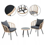 Meble ogrodowe - Zestaw Mebli Ogrodowych Do Ogrodu Na Balkon Wypoczynkowy Verona Pro C.Szary - miniaturka - grafika 1