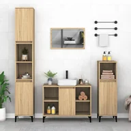 Toaletki - vidaXL Szafka pod umywalkę, dąb sonoma, 80x33x60 cm - miniaturka - grafika 1