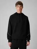 Bluzy męskie - 4F Bluza dresowa regular z kapturem męska - czarna XXL - miniaturka - grafika 1