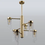 Lampy sufitowe - Polux GEA-6 6xE27 gold + crystal il mio Lampa wisząca 316318 316318 - miniaturka - grafika 1