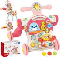 Chodziki - WOOPIE BABY Pchacz Chodzik Stolik Edukacyjny Hulajnoga Jeździk 4w1 - miniaturka - grafika 1